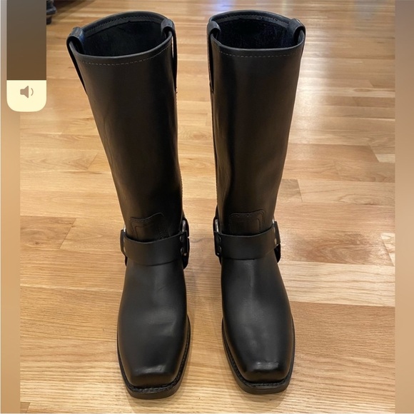 FRYE harness boots black size 11 Western square toe cowboy biker moto 👢 - Picture 5 of 9